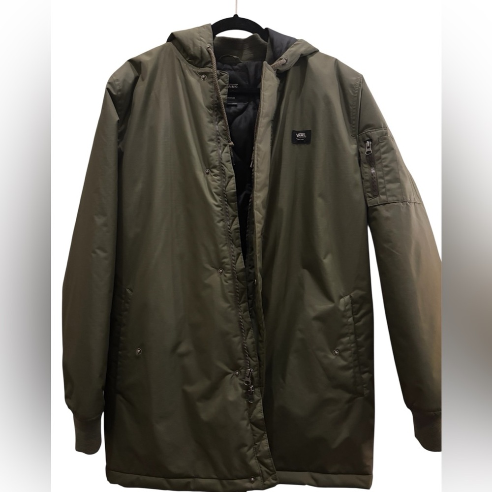 Vans Green Military Field Jacket with Utility Design